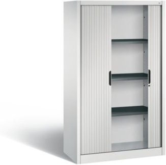 C + P Omnispace Rollladenschrank mit 4 Fachböden, abschliessbar, grau, B/T/H: 100 x 42 x 166 cm - Bild 1