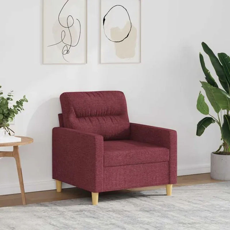 Modern Sessel von Vidaxl in Rot mit Stoffbezug und Metallgestell, Breite: 60 cm - Bild 1