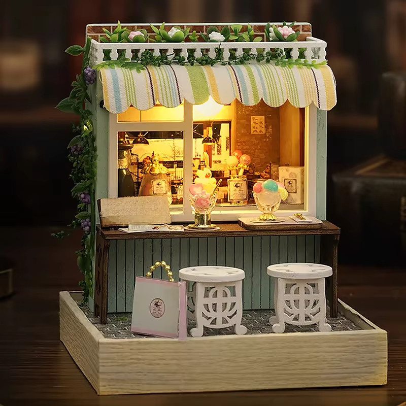 zuuton Holz Miniatur Puppenhaus DIY Montage Modell Bausatz, 3D Puzzle - Bild 4