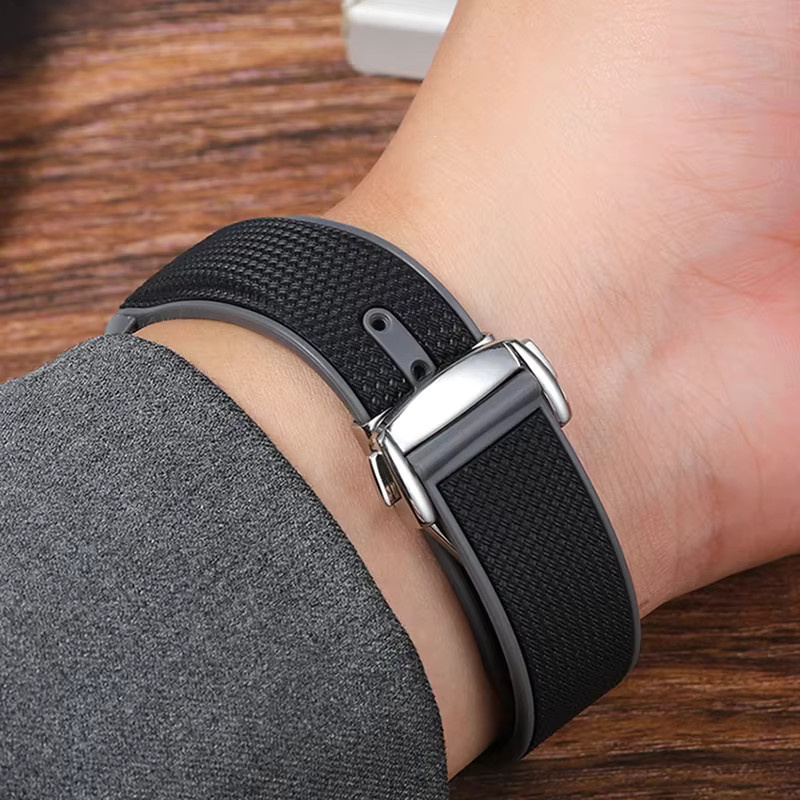 strapfreak Uhrenarmband Silikon, 20 mm, Schwarz, Unisex - Bild 2