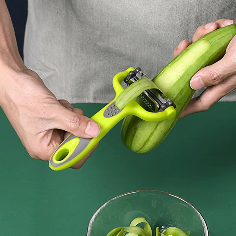 Venlohome 3-in-1 Rotationsschäler für Obst und Gemüse in Grün - Bild 2