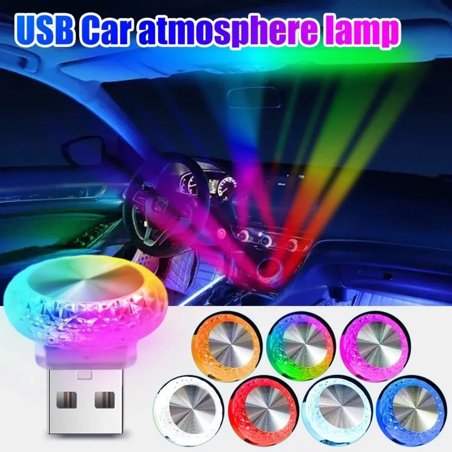 LED Auto Innenbeleuchtung mit USB-Anschluss und RGB-Atmosphärenlicht in Silber - Bild 2