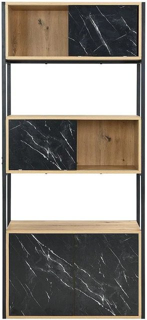 Vente-unique Bücherregal Yelania in Schwarz mit Marmor-Optik, Breite: 80 cm - Bild 1