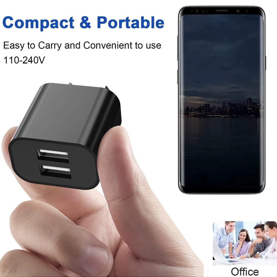 TAQKRED Dual-USB-Netzadapter Set, 4 Stück, Schwarz, 5V/2.1A Wandladegerät mit AU-Stecker für iPhone, iPad und Samsung - Bild 6