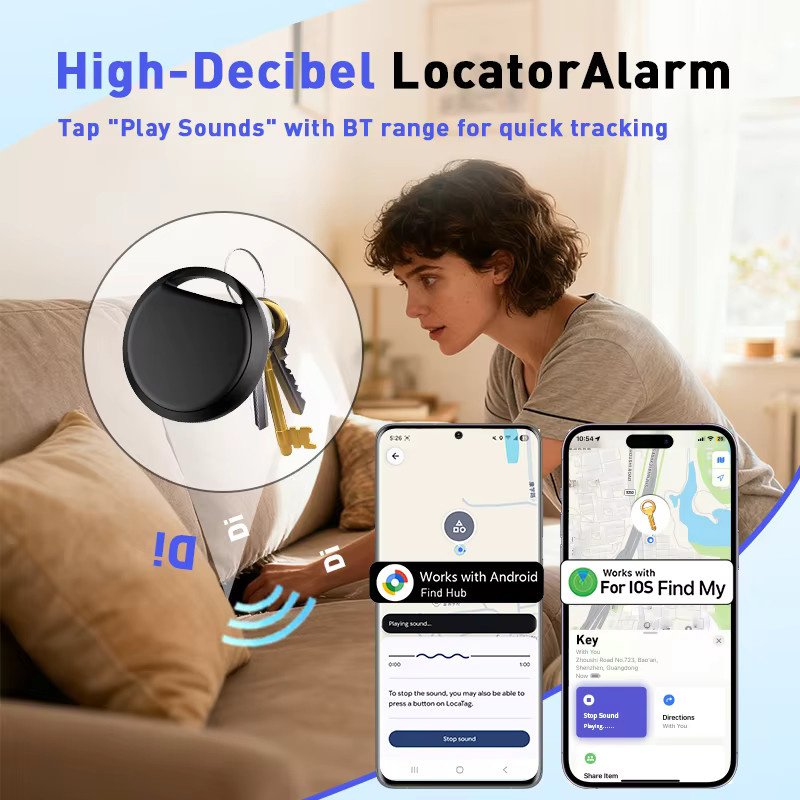 HIMOJO Dual-System Smart Tracker in Schwarz für Apple Find My und Google Find My Device zur Ortung mit iPhone, Pixel und Xiaomi - Bild 4