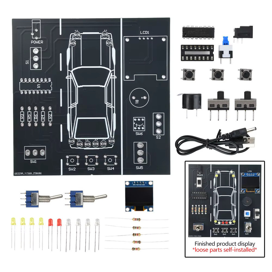 Aideepen DIY Auto Fahren Simulation Löten Praxis Kit, Schwarz - Bild 5