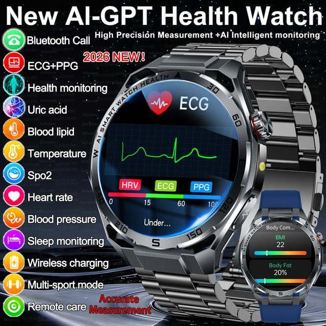 GUHUAVMI Smartwatch, Blau, Unisex - Bild 1