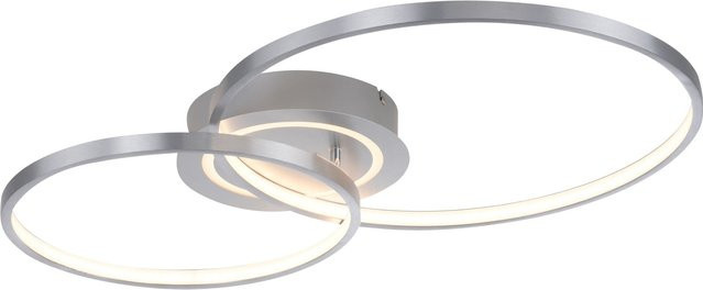 Just Light. LED-Deckenleuchte Asmina in Silber aus Aluminium, Ring-Design, warmweiß, B: 69 cm, T: 55 cm - Bild 1
