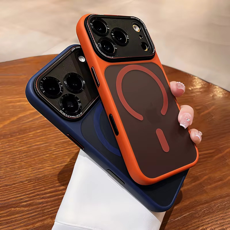 Xeber Magnetische MagSafe Schutzhülle für iPhone 16 15 17 Pro Max Plus mit Kameraschutz und Stoßfestem Armor Design in Schwarz - Bild 1