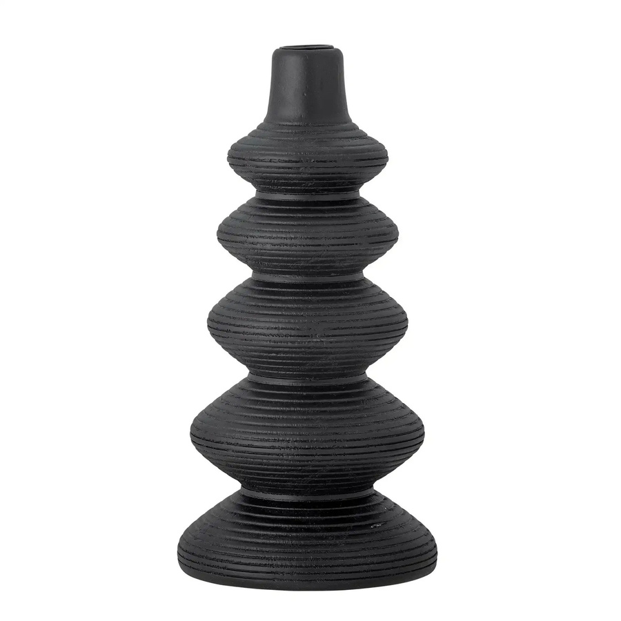 Bloomingville Kerzenhalter Ari aus Kiefernholz in Schwarz, Höhe: 27 cm - Bild 1