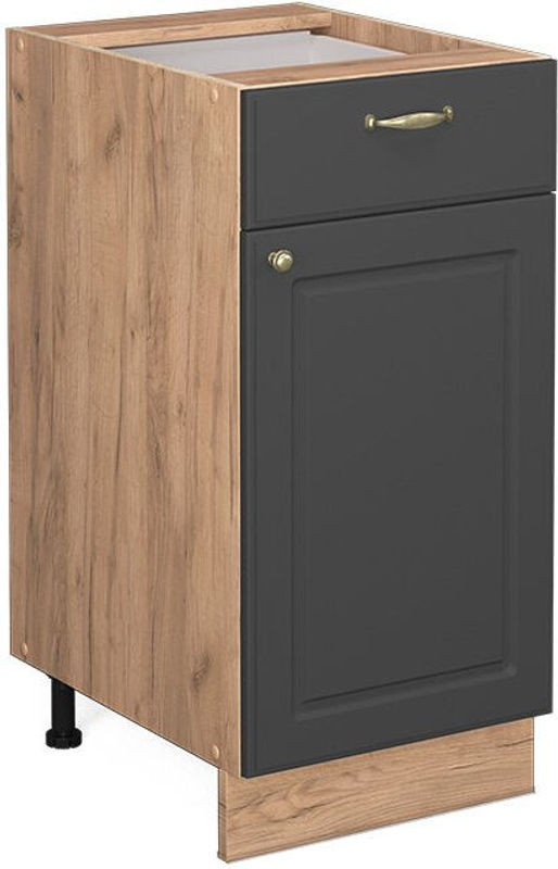 Vicco Küchenunterschrank Fame-line in Anthrazit und Gelb mit Drehtüren ohne Arbeitsplatte B: 40 cm - Bild 1