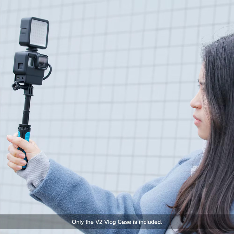 Vlog Case Action Kamera Gehäuse mit Kaltschuh-Halterung für GoPro Hero 7, 6 und 5 in Schwarz - Bild 5