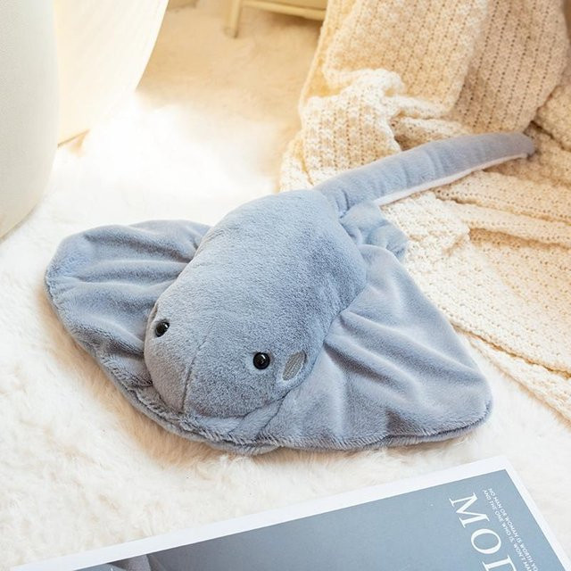 Yiran toy Mantarochen Plüschtier, zweiseitiges Design, Grau - Bild 1