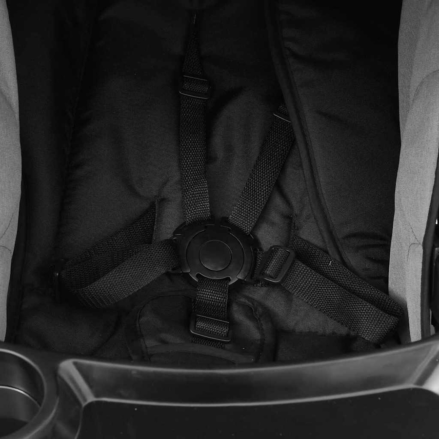 VD Home Furnishing 3-in-1 Kinderwagen in Hellgrau mit schwarzem Stahlrahmen, klappbar mit Babywanne und Sportsitz - Bild 4