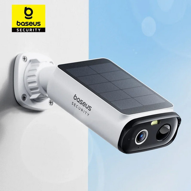 Baseus Security S1 Lite Solar-Überwachungskamera mit 2K-Auflösung, 135 Grad Sichtfeld und IP67-Wasserschutz, Farbe: Weiß - Bild 1