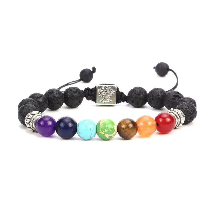 DAIPAN Charm-Armband, Lavasteine, Perlen, geflochtenes Seil, Unisex - Bild 3