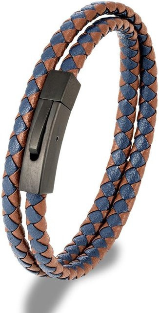 YULIN Lederarmband, Edelstahl, Schwarz, Unisex - Bild 1