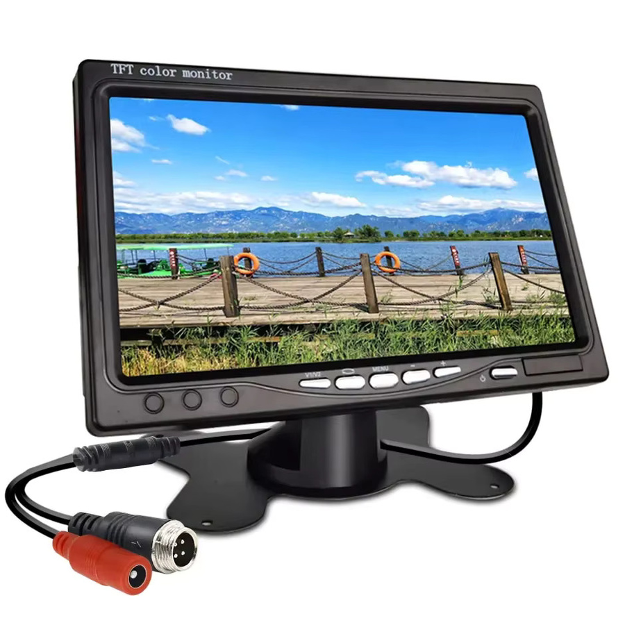 QXNY Rückfahrkamera Set mit 7-Zoll LCD-Farbmonitor, 12V/24V CVBS Rückfahtsystem für LKW, Bus, Wohnmobil und Anhänger, Schwarz - Bild 4