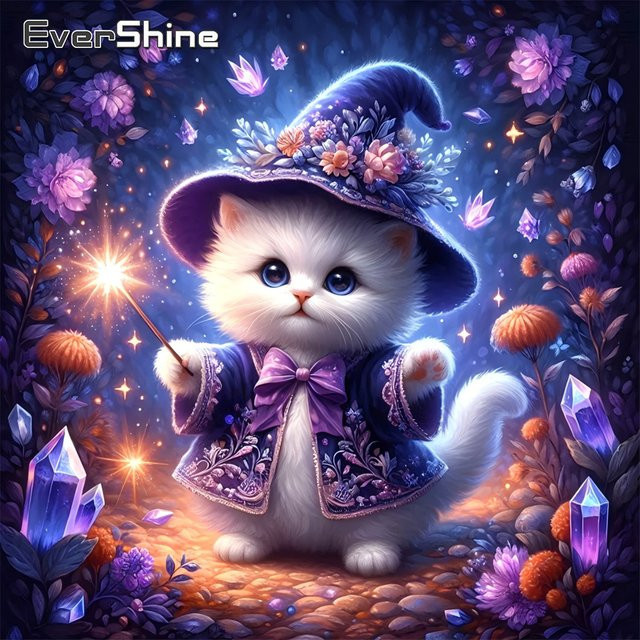 Evershine DIY Diamant Mosaik Katze, Diamant Malerei, Bunt / Mehrfarbig - Bild 1