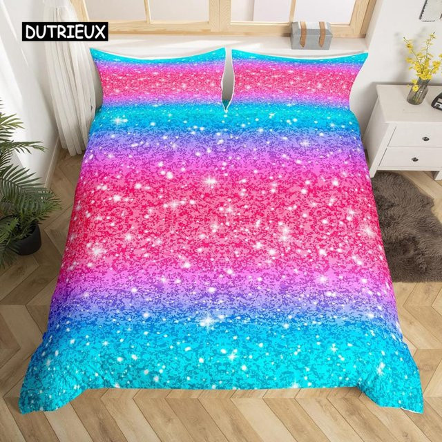 Binchi Outdoor Product Regenbogen-Galaxie Bettwäsche-Set mit Sternen-Motiv, bunt, Polyester, B/H: 135 x 200 cm - Bild 1