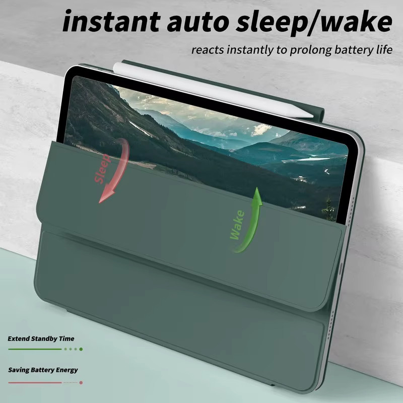 Magnetische Schutzhülle für Apple iPad Pro 11 und 12,9 Zoll, iPad Air 4 und 5, iPad Mini 6 in Blau mit abnehmbarer Abdeckung - Bild 2