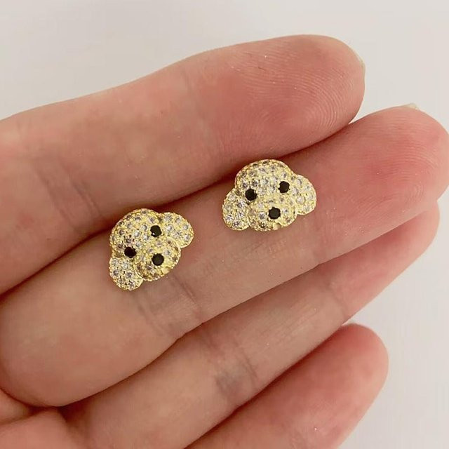 REETI Steckerohrringe 925 Silber, Gold, Zirkonia, Damen - Bild 1