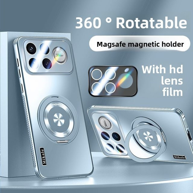 Luxus unsichtbare magnetische Schutzhülle mit Dreh-Ständer für POCO F8 Ultra Pro in Blau - Bild 1