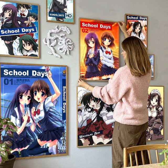 Potdemiel Vintage Anime S-School Days Katsura Kotonoha DIY Sticky Poster für deine Dekoration von Zuhause, Bar oder Café - Bild 1