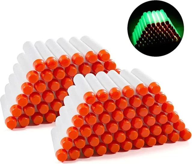 Nerf Kugeln, 100 Stück, weiß, leuchtend, weich, 7,2 cm - Bild 1