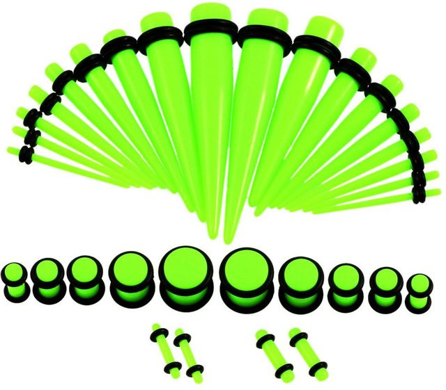 T-fengxinzi Piercing Stretching Kits, Silikon, green, Damen - Bild 1