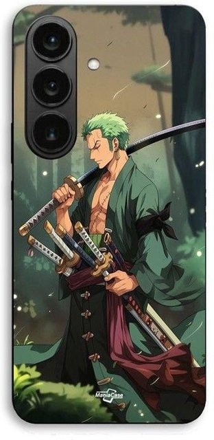 MANIACASE Handyhülle für Samsung Galaxy S26 mit One Piece Zoro Motiv aus flexiblem Silikon TPU in Schwarz und Multicolour - Bild 1