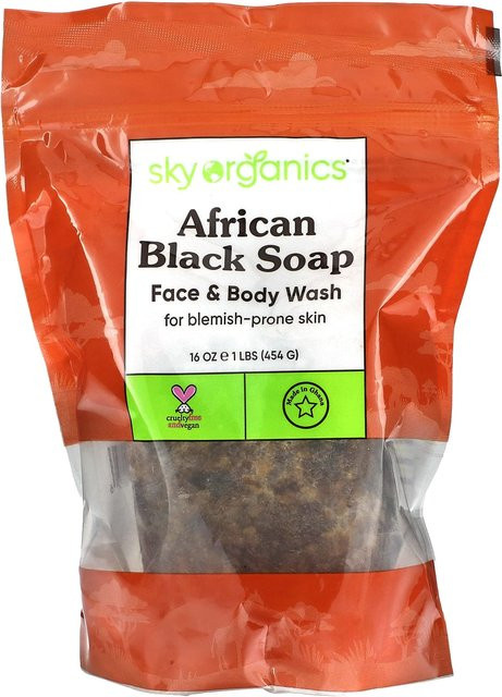 Sky Organics Afrikanische Schwarze Seife, 454 g, Unisex - Bild 1