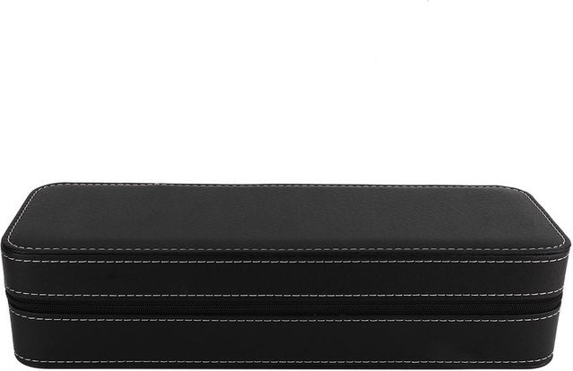 CosyHome Uhrenaufbewahrungskoffer, 6 Fächer, PU Leder, Schwarz - Bild 1