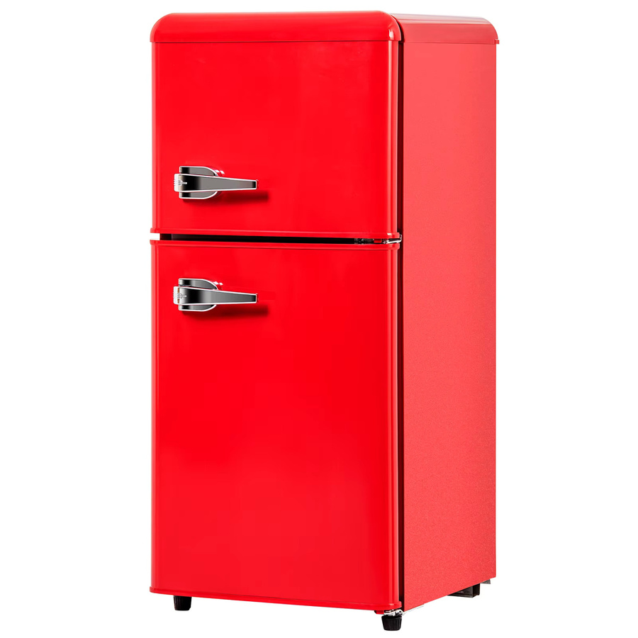 Comanlai Kühlschrank-Gefrierschrank-Kombination in Rot mit 60 l Volumen, 22 l Gefrierkapazität, zwei Türen und LED-Innenbeleuchtung, Energieklasse E - Bild 2