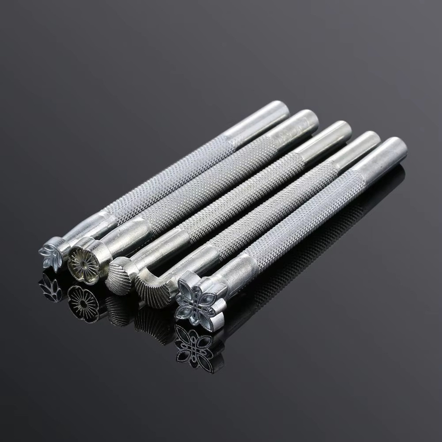 Metall Lederstempel Set für Handwerk und DIY zur Herstellung von Ledersätteln in Silber - Bild 3