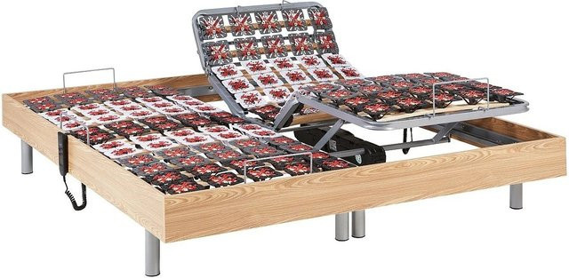 Vente-unique Bettgestell mit verstellbarem Lattenrost aus Holz in Naturfarben Hell 190 cm - Bild 1