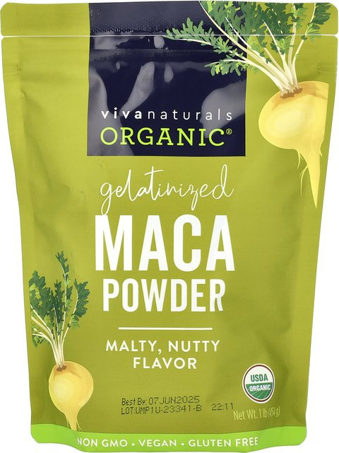 Viva Naturals Maca-Pulver Bio-gelatiniert 454 g - Bild 1