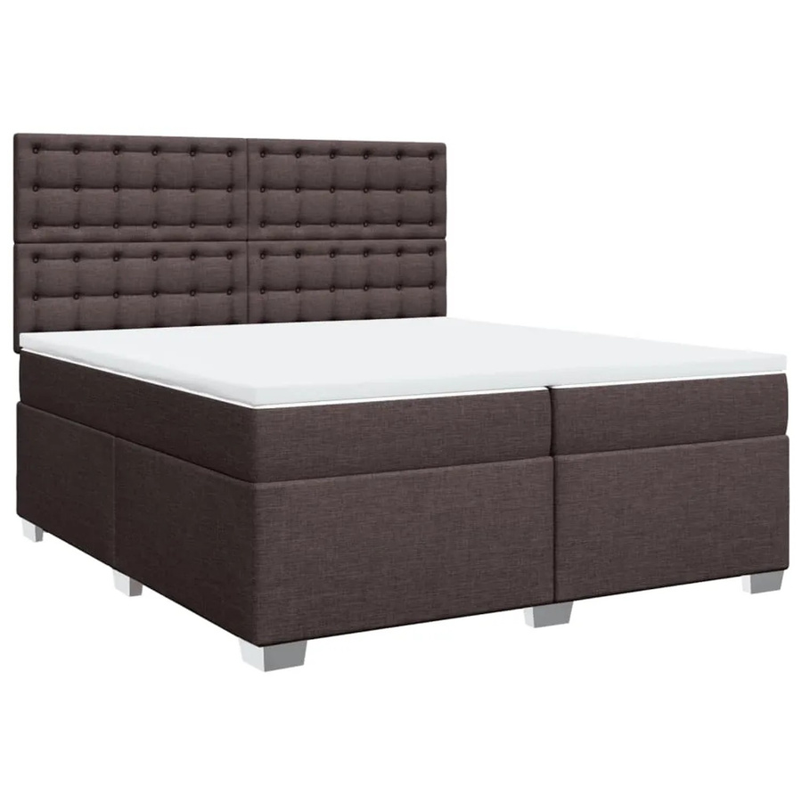 vidaXL Boxspringbett Hybrid mit Matratze und Kopfteil Dunkelbraun B/T: 200 x 200 cm - Bild 2
