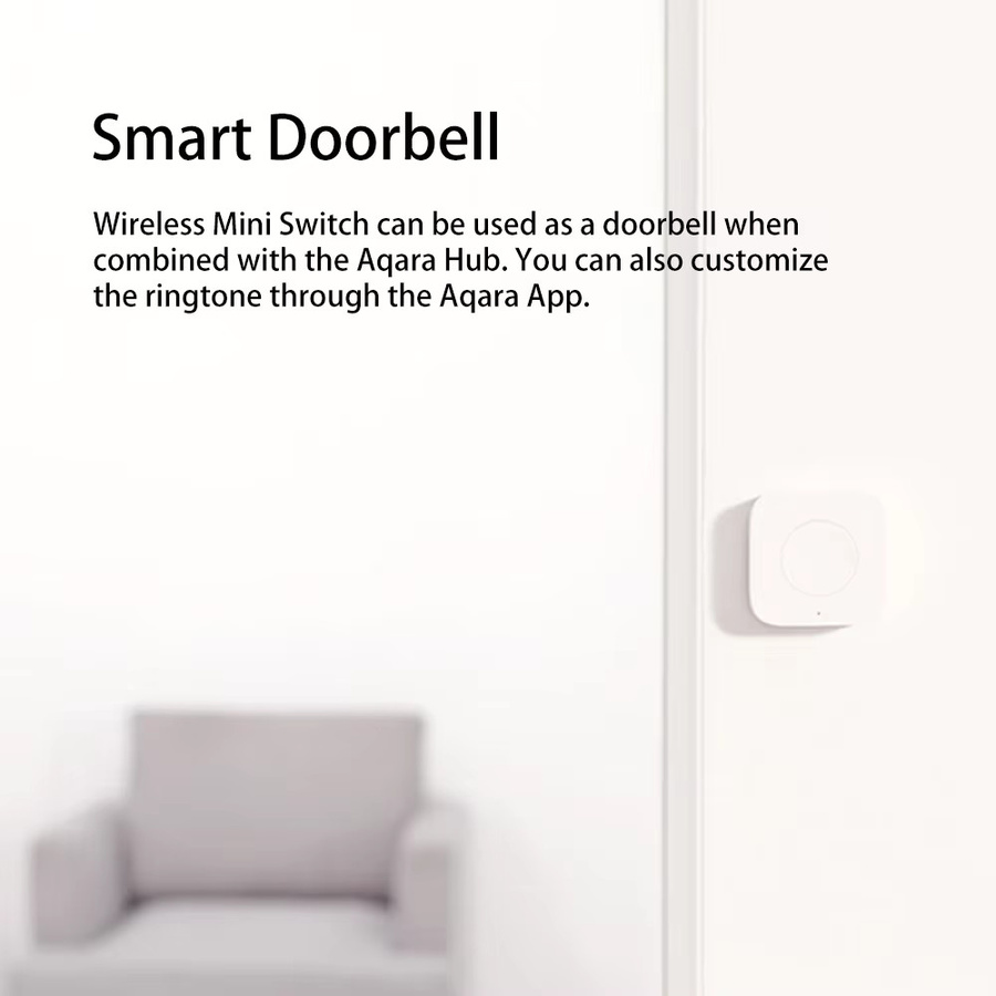 Aqara Kabelloser Mini-Schalter Zigbee-Sensor in Weiß zur intelligenten Ein-Tasten-Steuerung kompatibel mit Mi Home App und HomeKit - Bild 4