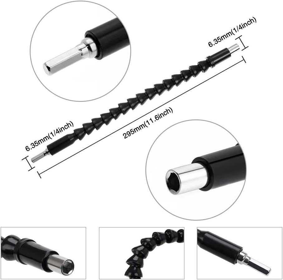 FEITA Flexible 105-Grad-Winkelverlängerung mit weichem Schaft als Adapter und Sockelhalter für verstellbare Bits - Bild 2