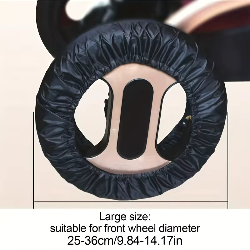 4-teiliges Staubschutz-Set für Kinderwagen aus Polyester in Schwarz - Bild 3