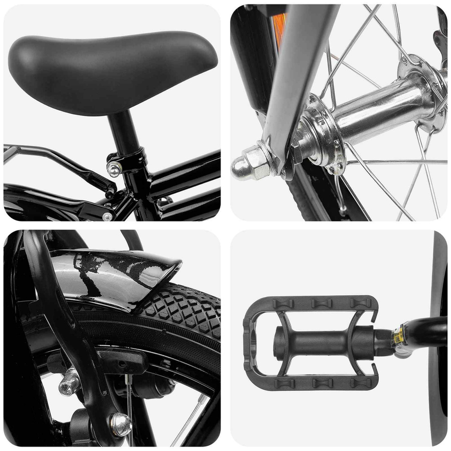 VD Home Furnishing Kinderfahrrad 16 Zoll Schwarz - Bild 2
