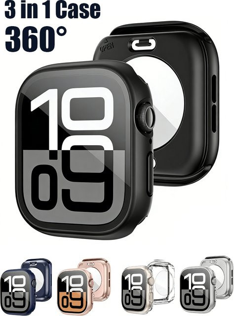 RMUTANE Uhrenhülle für Apple Watch, gehärtetes Glas, PC-Stoßfänger, Unisex - Bild 1