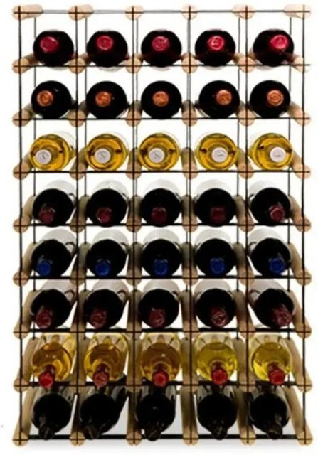 PROREGAL Vinotega Mod Metal Modulares Weinregal aus massivem Kiefernholz in Natur, H x B x T: 82,5 x 52,5 x 24,5 cm - Bild 1