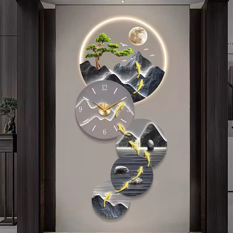 MBVM Kunst-Wanduhr im modernen minimalistischen chinesischen Stil, graue analoge Wanduhr mit geräuschlosem Mechanismus - Bild 2