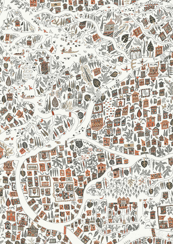 Lewis & Wood Tapete Utopia Satsuma Soot in Multicolour mit botanischem und abstraktem Design - Bild 2