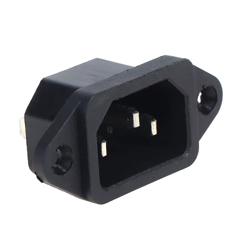 Quadratische AC04 3-Pin Steckdose in Schwarz mit Schraubloch für Reiskocher und Computer, 250V 10A - Bild 2