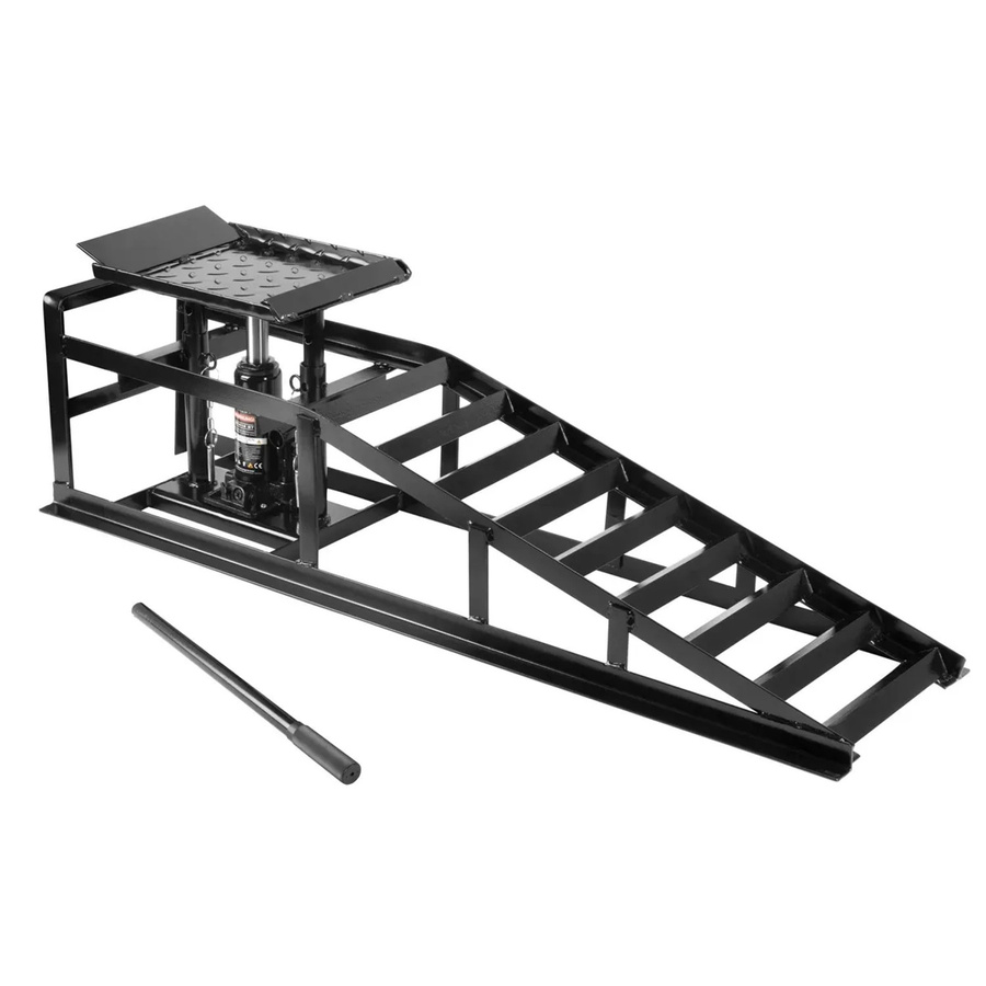 STAHLWERK Hydraulische Auffahrrampe GTH-14 ST in Schwarz-Silber mit 5 Tonnen Tragkraft - Bild 2