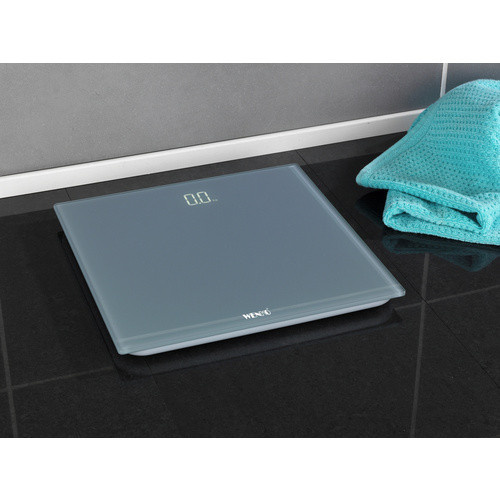 Wenko Personenwaage mit LED-Display aus Glas in Grau, B/T/H: 30 x 30 x 2,1 cm - Bild 2