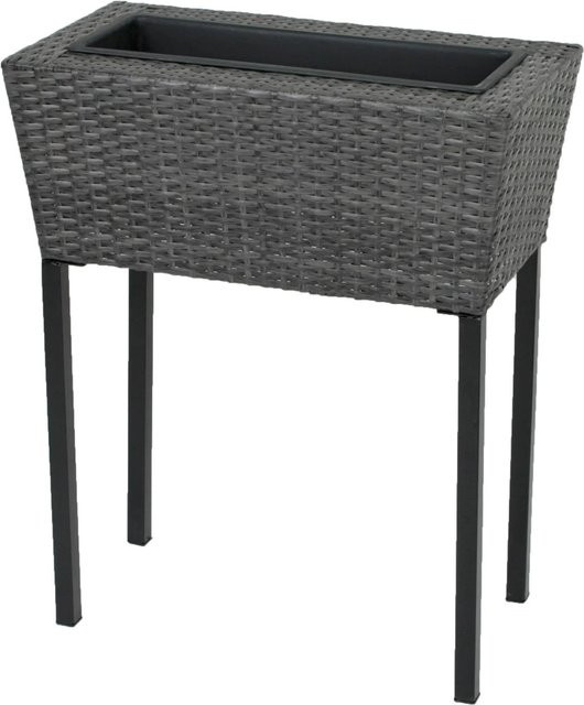 DELUKE Hochbeet BOLOGN 2er Set Dunkelgrau aus Kunststoff und Stahl für Garten Balkon und Terrasse B/T/H: 72 x 30 x 30 cm - Bild 1